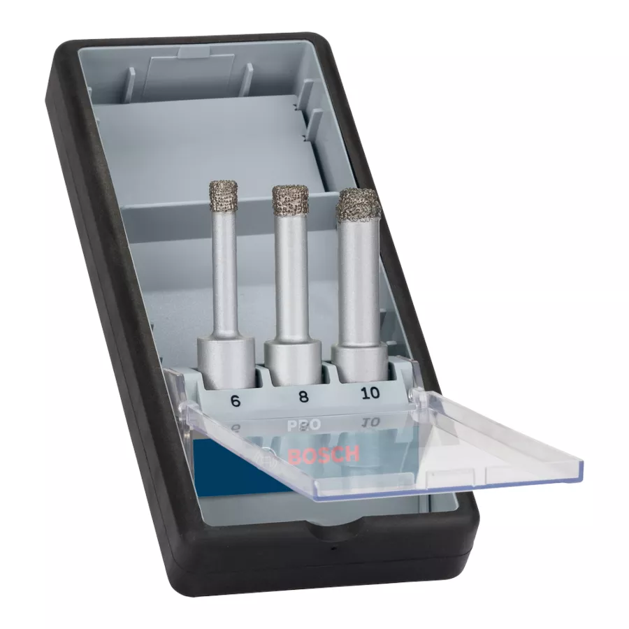 Assortiment 3 forêts diamantés PRO Ceramic dry BOSCH pour carrelage